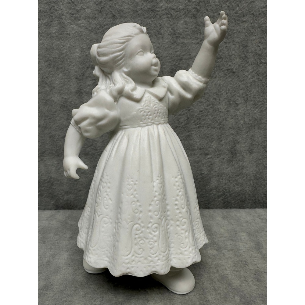 VTG Dept‎ 56 Bisque Porcelain Girl White Figurine 1988 Cheryl Johnson 6 inch